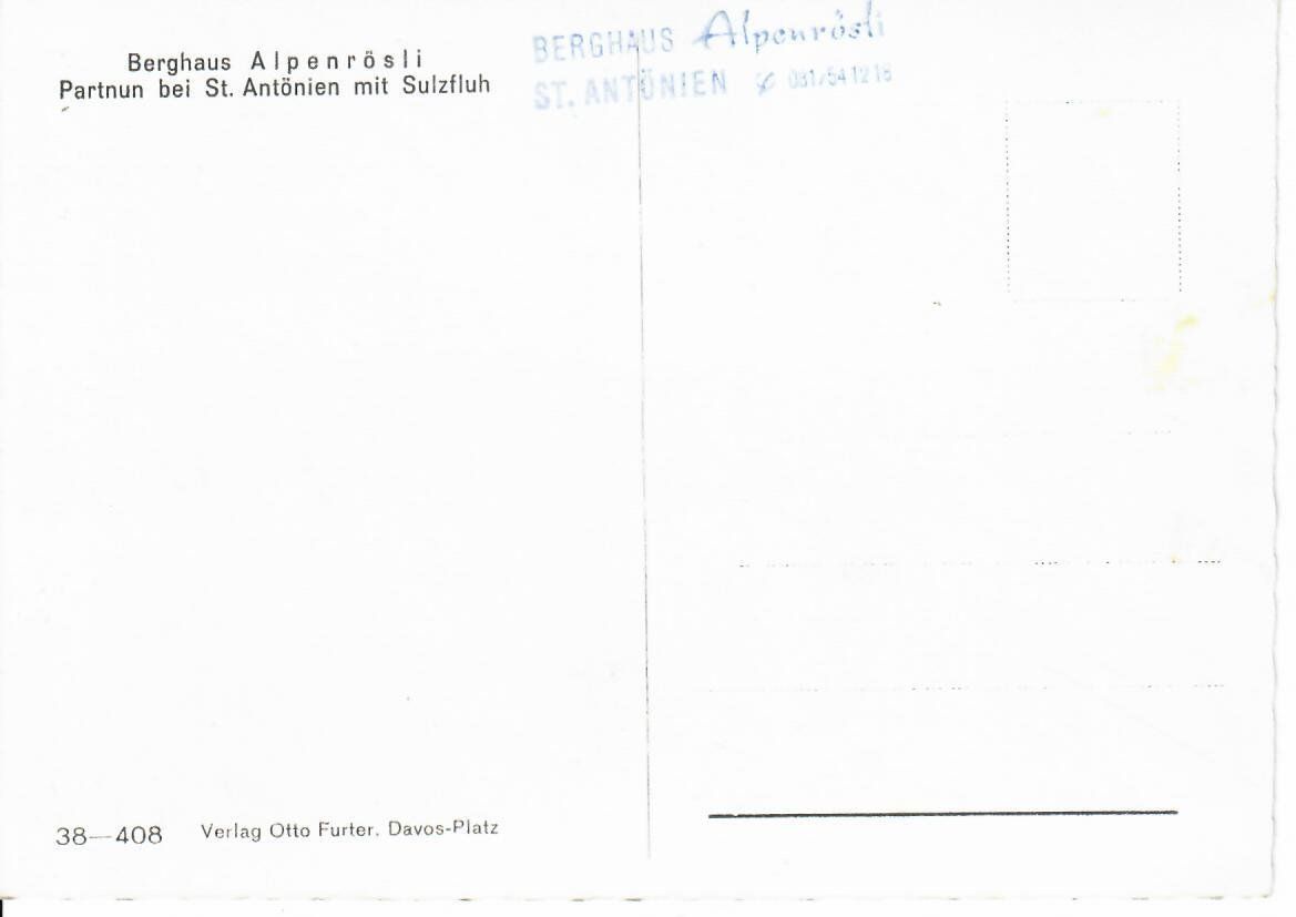 Cartoline postali: Partnun bei St. Antönien – Usato da Hochdorf venduto da Ziegel-16 1
