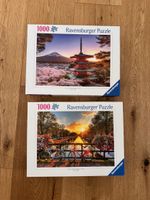 Ravensburger Puzzle 2x1000 Teile: Fuji & Amsterdam Sonnenunt