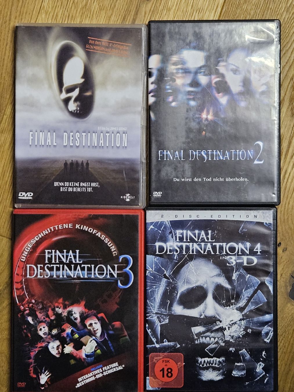 Tutti i DVDs: Final Destination - Horror DVD Collection - Teil 1-4 Bundle – Usato da Oberdorf BL venduto da BaldenEagle