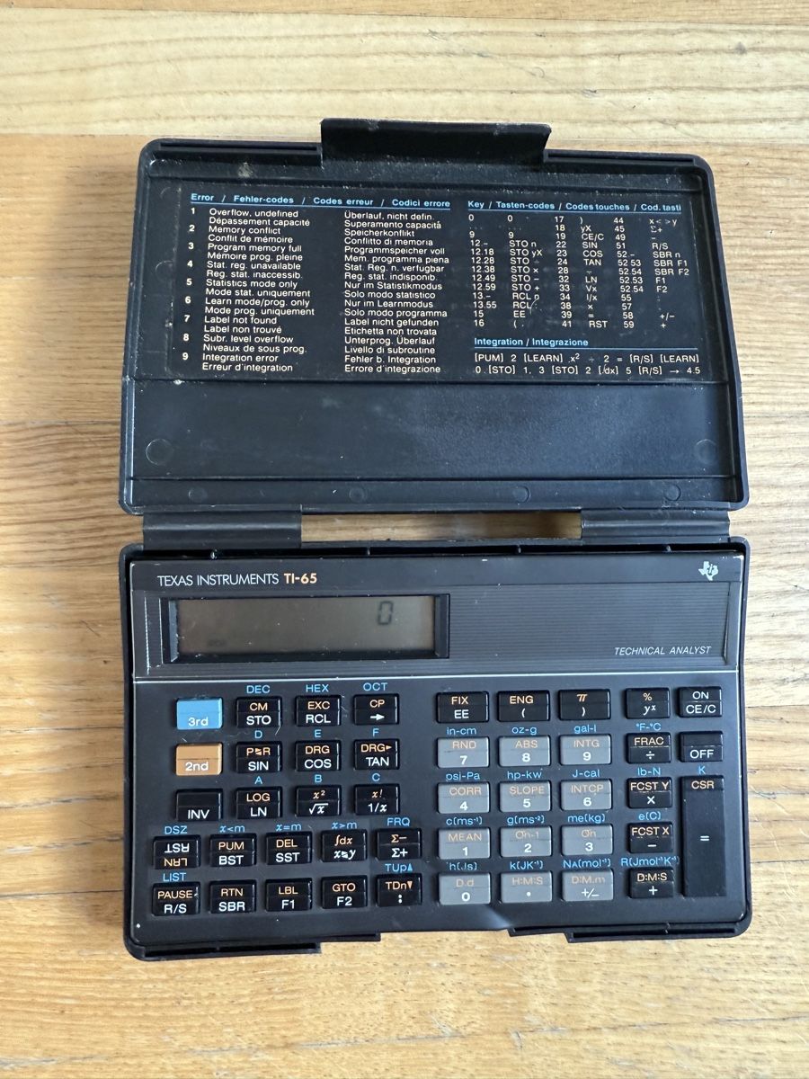 Texas Instruments Taschenrechner: Texas Instruments TI-65 Technical Analyst Taschenrechner  – Gebraucht aus Stein am Rhein von Tags
