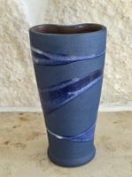 Vase  dunkelblau gestreift neu