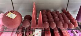 035 Posten Raureif Kerzen altrosa aus Liquidation