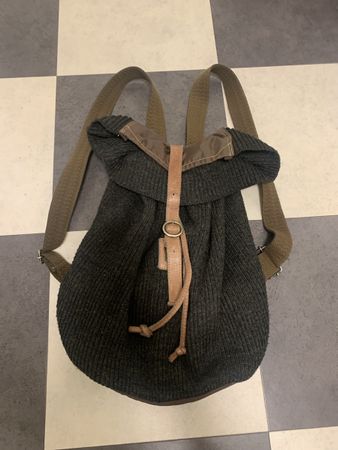 Sisley Rucksack Damen Strick Vintage Leder Herbst Trendig