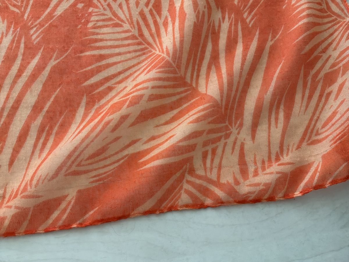 Foulard & Sciarpe: Oranger Sommerschal mit Blättern in hellorange – Usato da Bremgarten AG venduto da Belana0 2