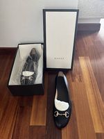 Ballerine scarpe pelle nera Gucci