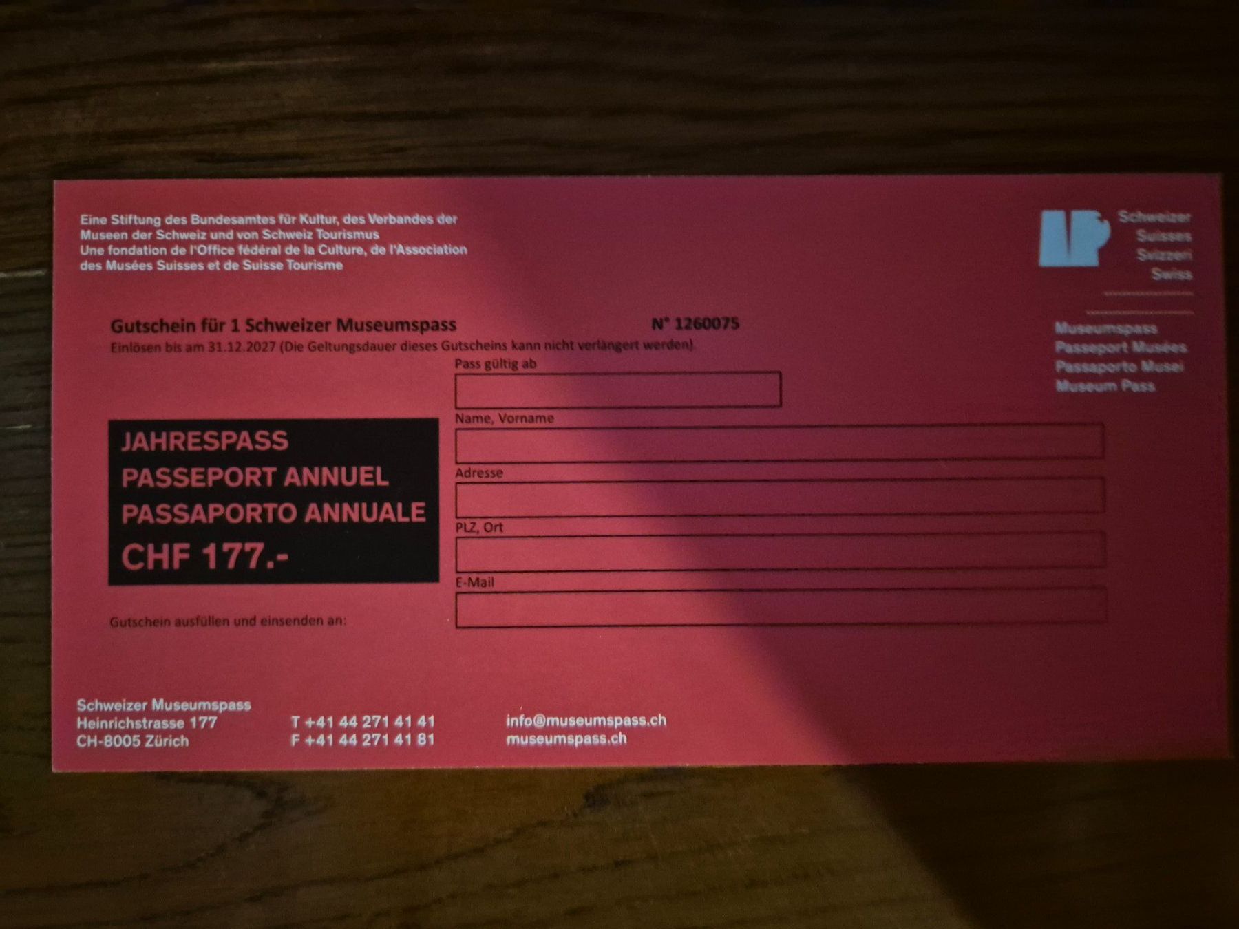 Gutscheine: Gutschein f. Schweizermuseum – Gebraucht aus Stein AR von Bienli4 2
