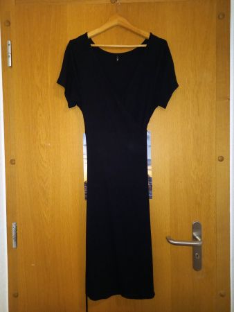 Wickelkleid schwarz M-L 95% Viscose Sommerkleid kurzes Kleid