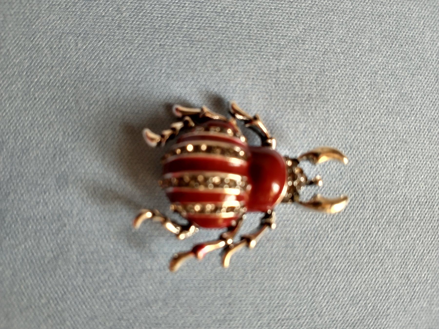 Spille & Fermagli: Brosche Käfer rot goldfarben mit Strasssteinen – Nuovo (secondo la descrizione) da Löhningen venduto da Chimae67 8