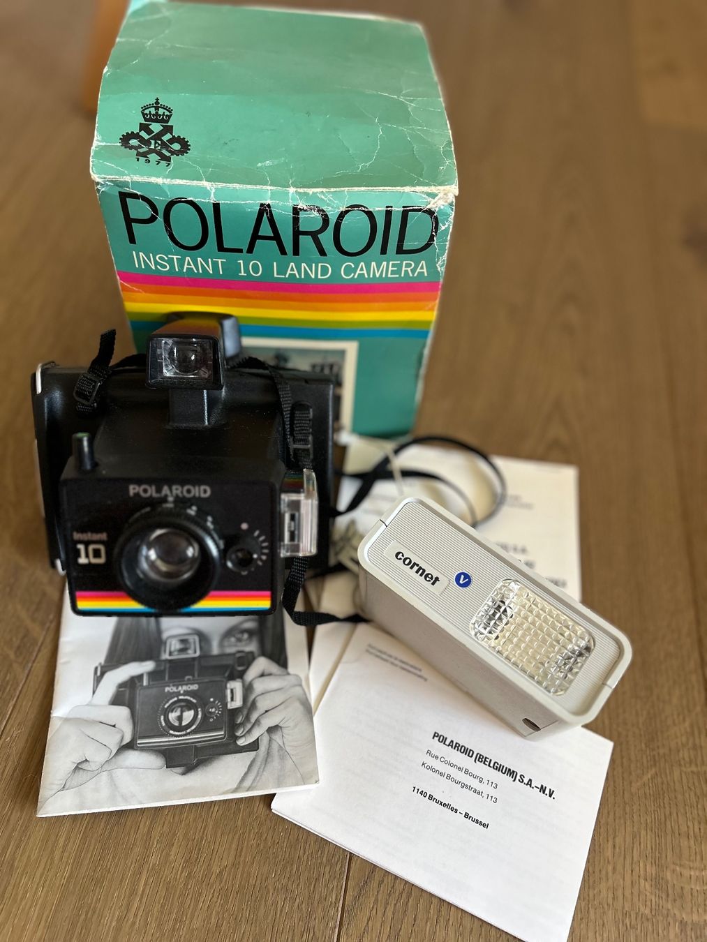 Polaroid Kamera: Polaroid Cornet Blitzgerät Kamera Instant 10 Land Camera – Gebraucht aus Rorschach von schastje