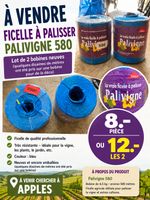 Lot de 2 bobines ficelle Palivigne 580 neuves bleu