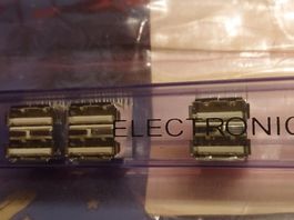 3 Stk USB-Printbuchse doppelt Type A - 72309-8034BLF