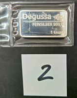 Silberbarren Degussa Geneva 1 Unze 999.9 Feinsilber Neu