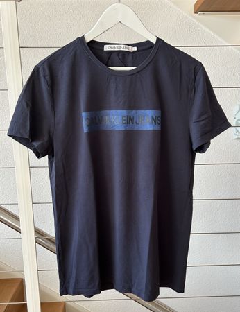 Calvin Klein Jeans T-Shirt Grösse L Navy Dunkelblau Top Zust