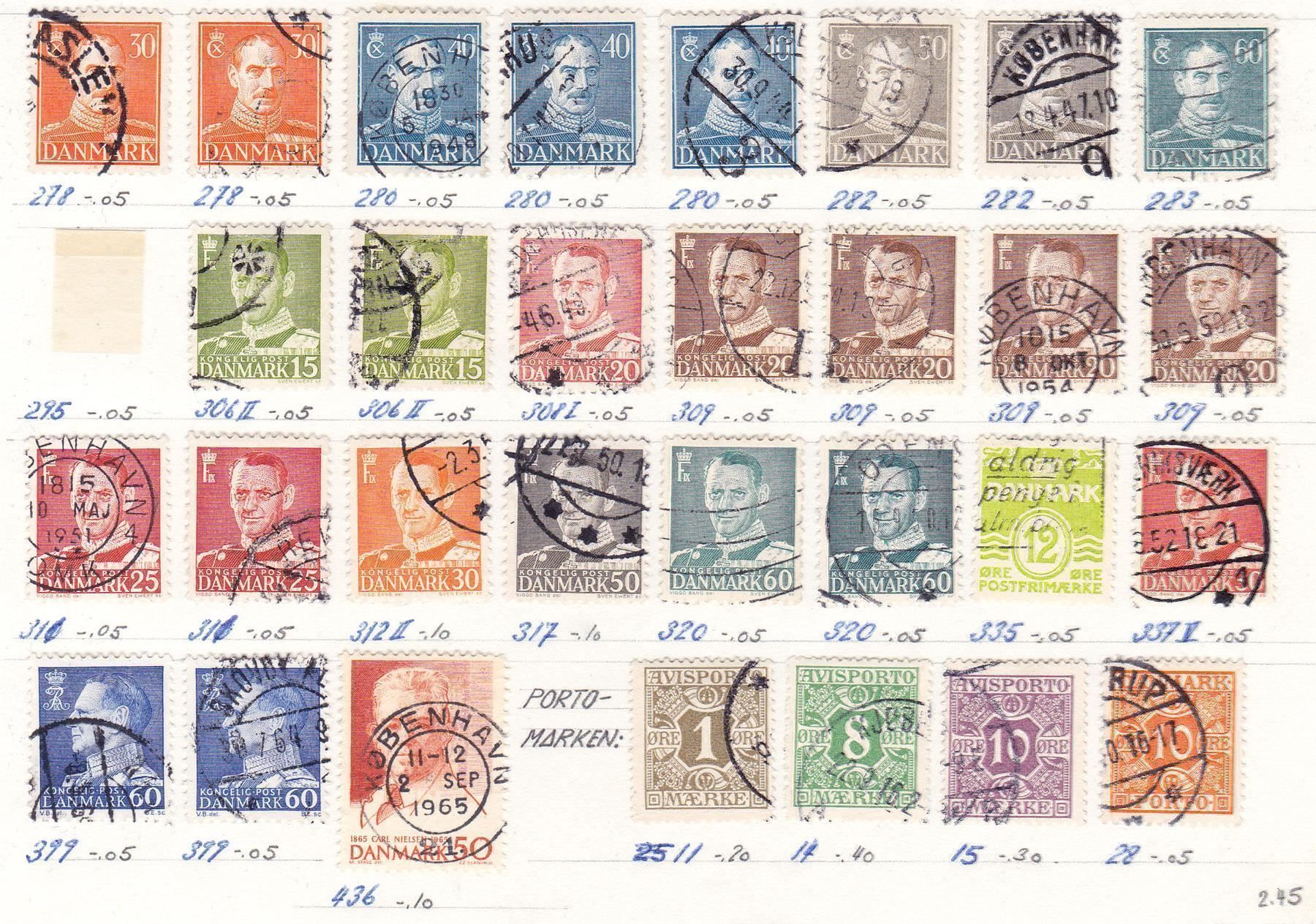 Tutti i francobolli: Dänemark Lot: 91 gestempelte Werte – Usato da Wenslingen venduto da riger11 1