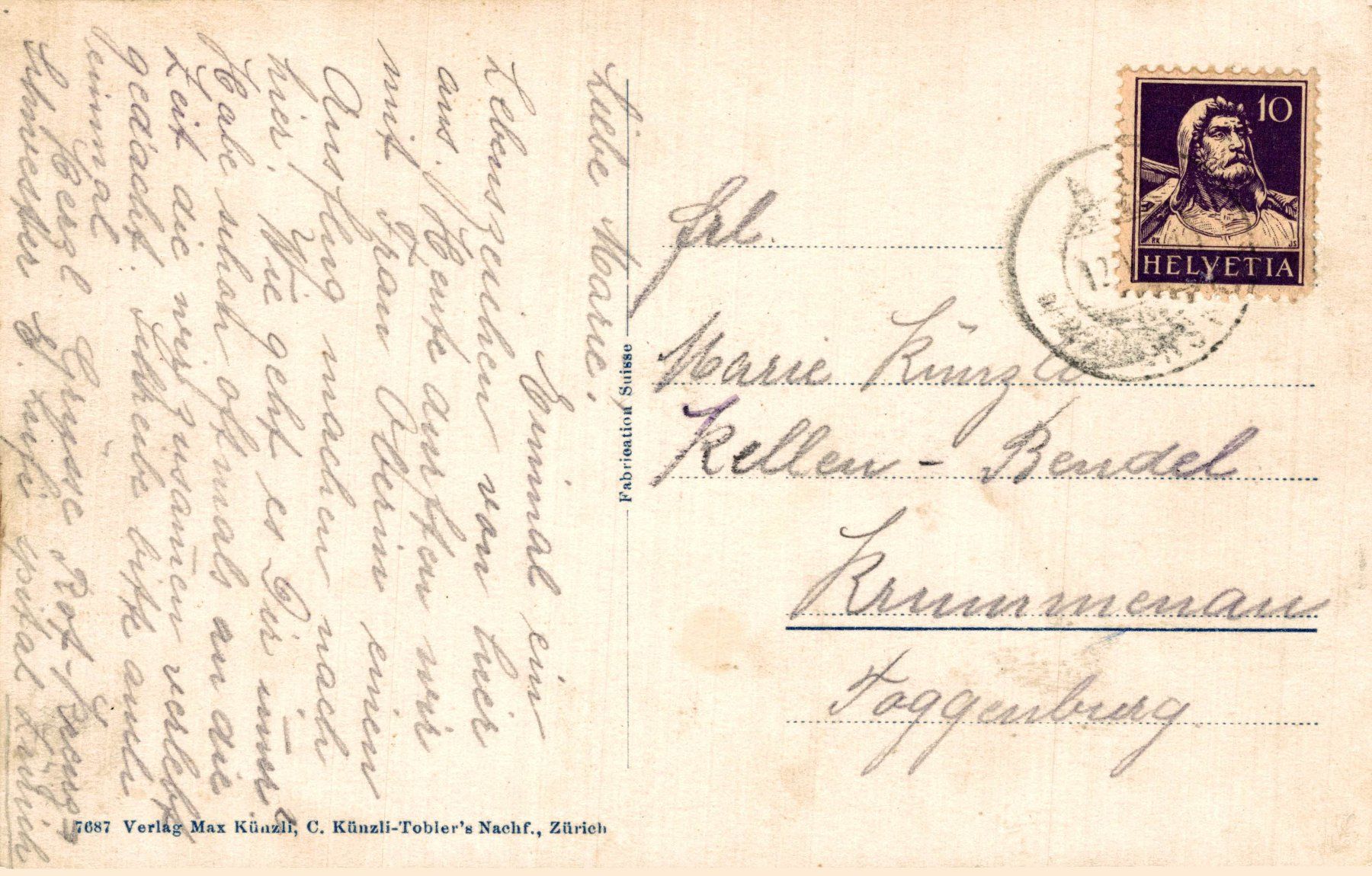 Cartoline postali: Horgen – Usato da Bronschhofen venduto da Astore 1
