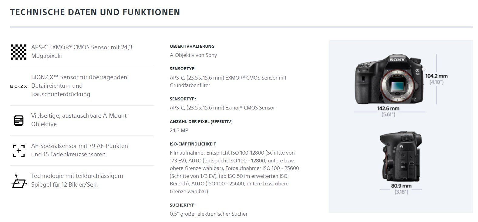 Sony Fotocamera: Sony Alpha 77ll – Usato da Männedorf venduto da Ziitglogge 7