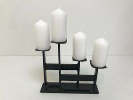 Brutalistischer, skulpturaler Stahl Kerzenständer 70er Jahre