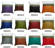Eleganter Thai Silk Kissenbezug 40 x 40cm Elefanten zweifarb