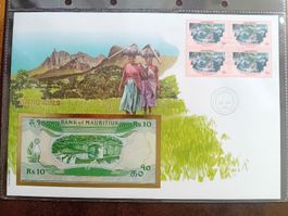 Banknotenbrief Mauritius