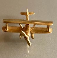 Goldanhänger Flugzeug Doppeldecker 14 karat