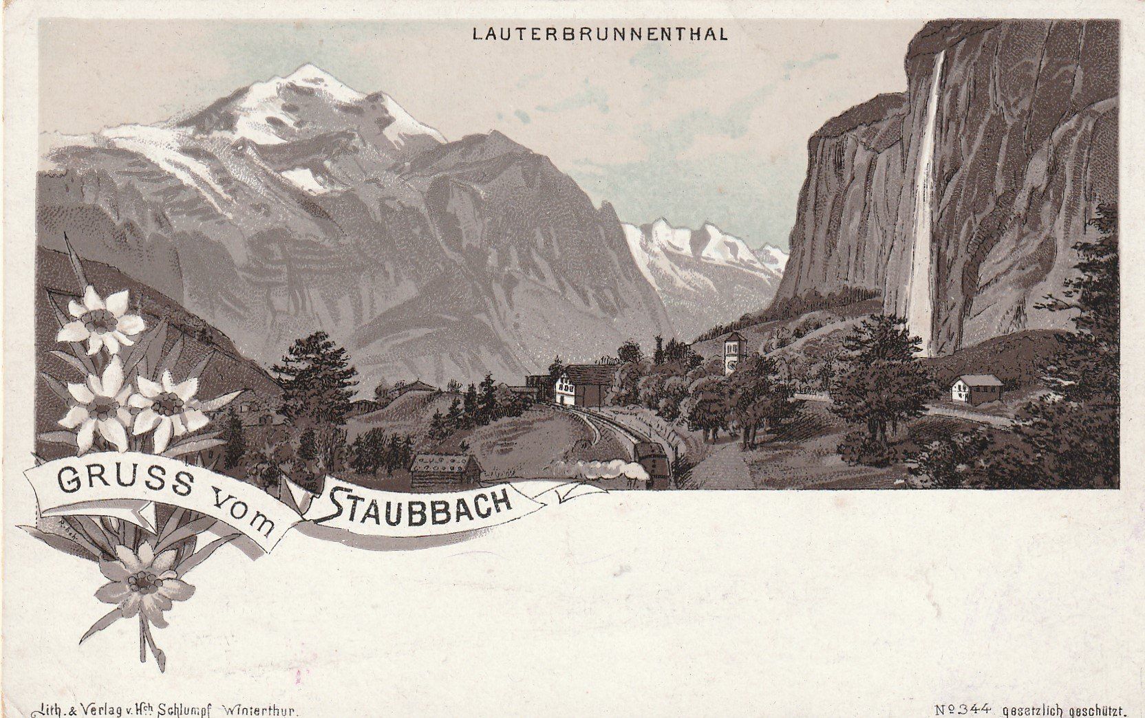 Ansichtskarten: BE - Lauterbrunnen-Litho – Gebraucht aus uttwil von Koehlerfred