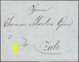 1817, "BB. CHUR", wunderschöner Vorphila-Brief nach ZUTZ