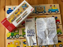 Goki Memo Holzspielzeug Zug mit Tiermotiv