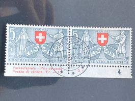 Schweiz 1953 2xPro Patria 5 Vollstempel HERZOGENBUCHSEE 12.8