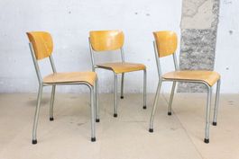 Vintage Stapelstühle von Aduka aus Holz und Metall