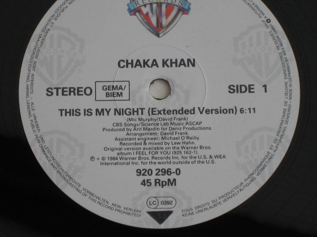 Vinyles: MAXI - CHAKA KHAN - THIS IS MY NIGHT – D'occasion à Steckborn par Quo7 1