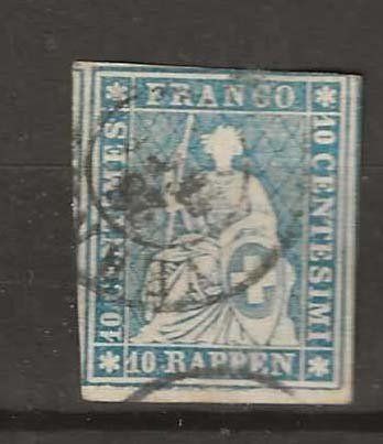 Tutti i francobolli: CH023b - Strubel 23b obl.  (signé o.f.) – Usato da Trélex venduto da Phil_Albert