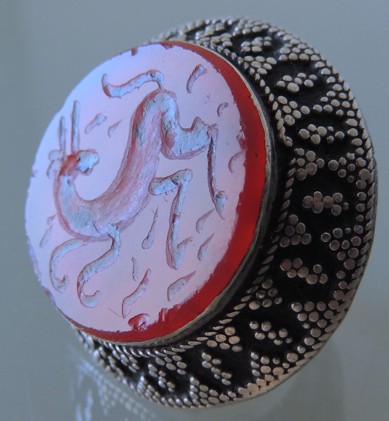 Anelli: Silber 800 Karneol Intaglio Fingerring Gr. 55 – Usato da Waldenburg venduto da schaller707 2