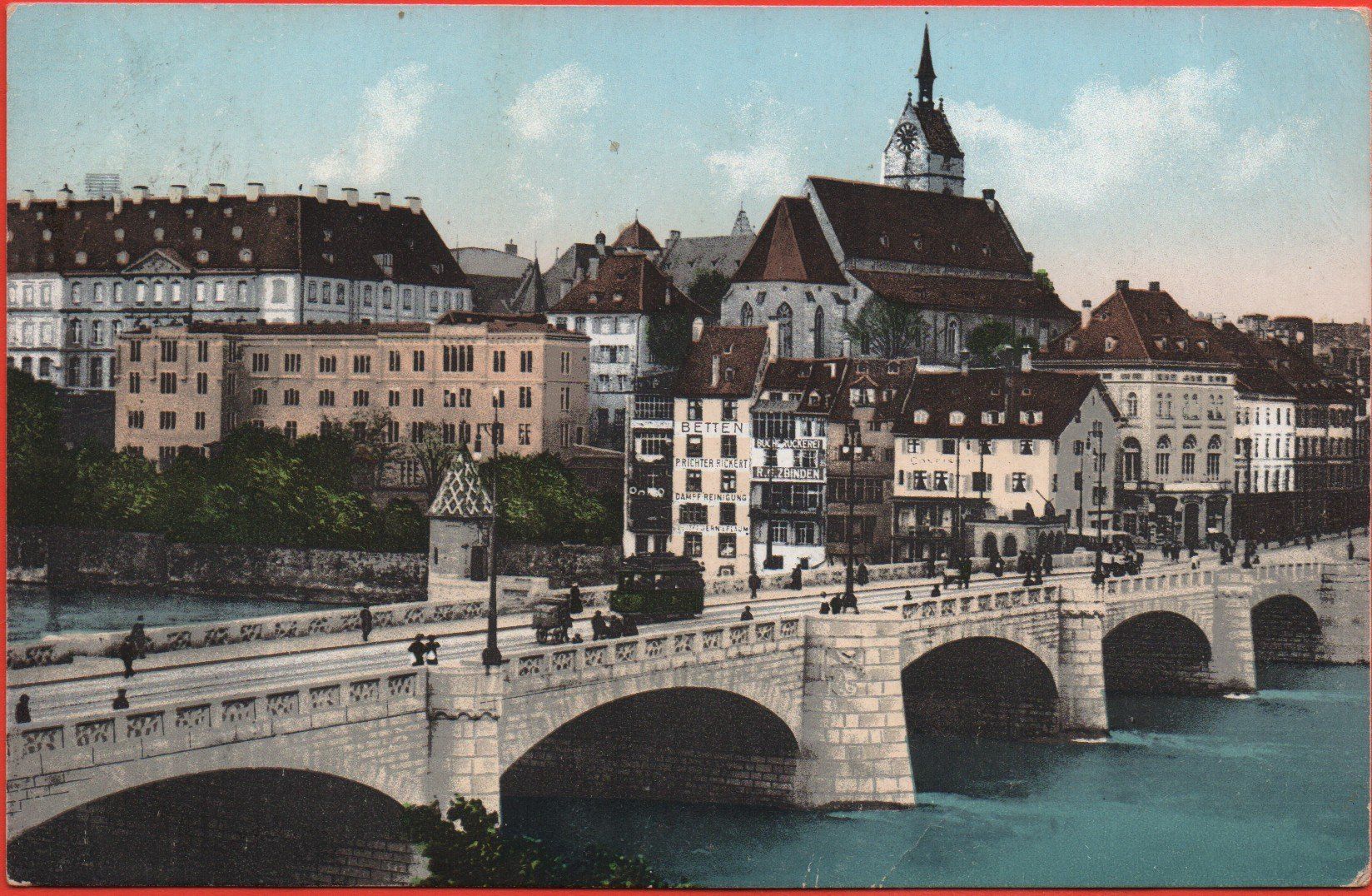Cartoline postali: BASEL Mittlere Rheinbrücke - Tram – Usato da Jona venduto da philajona