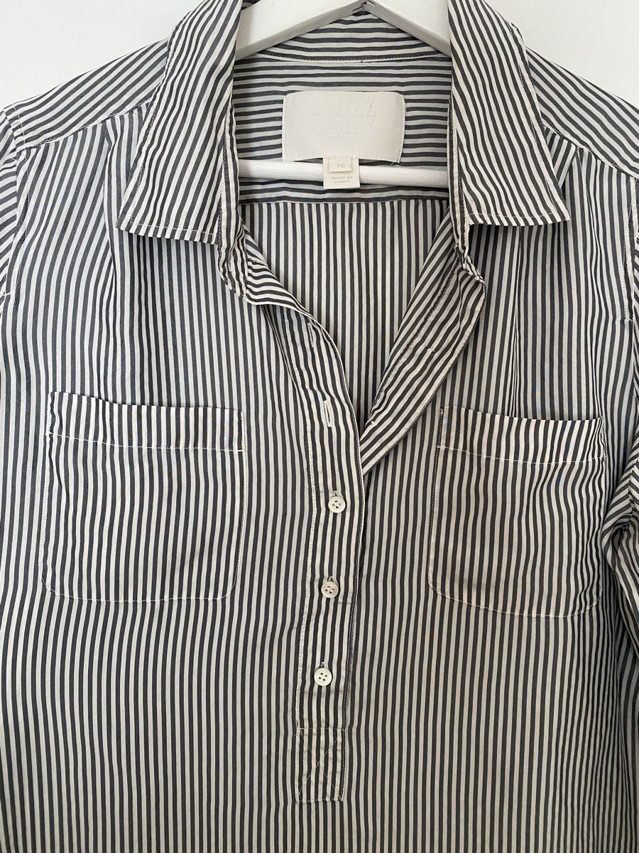 J.Crew Camicette: J.Crew Collection 100% Silk Striped Blouse – Nuovo (secondo la descrizione) da Herrliberg venduto da non_5qdb 4