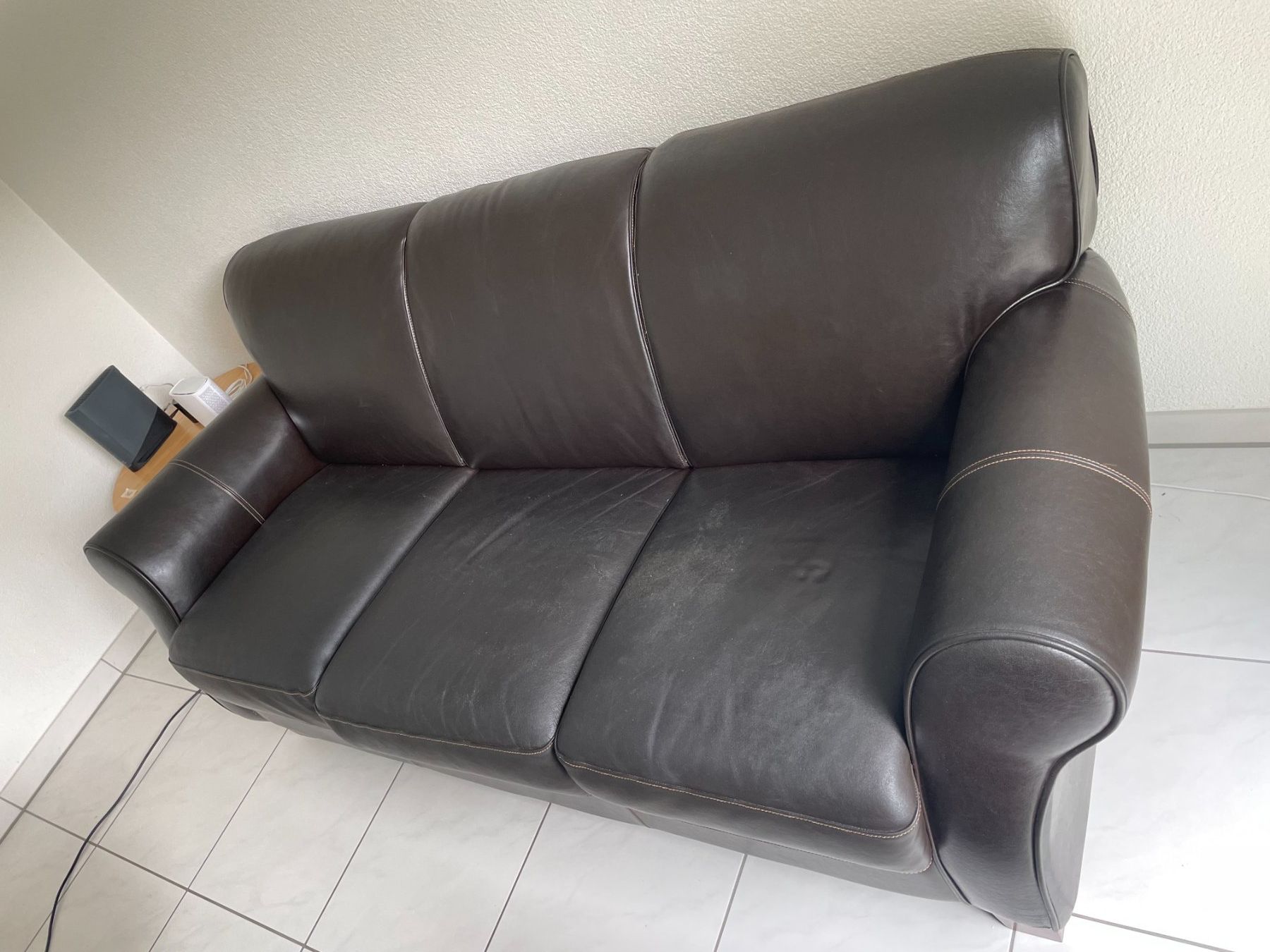 Divani: Leather 3-Seater Sofa, Dark Brown, Very Good Condition – Usato da Basel venduto da JohnnyCrash 1