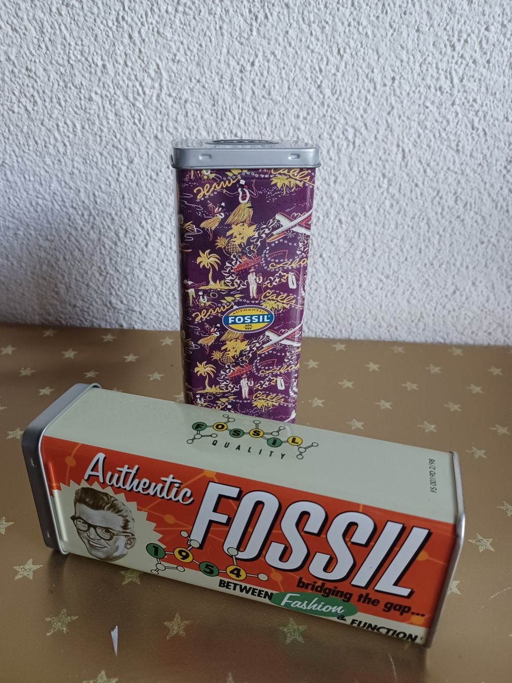 Statuette: Fossil Werbung/ Deko Set mit grüne Zapfsäule+2 Blechboxen – Usato da Hagendorn venduto da siwasi3 4
