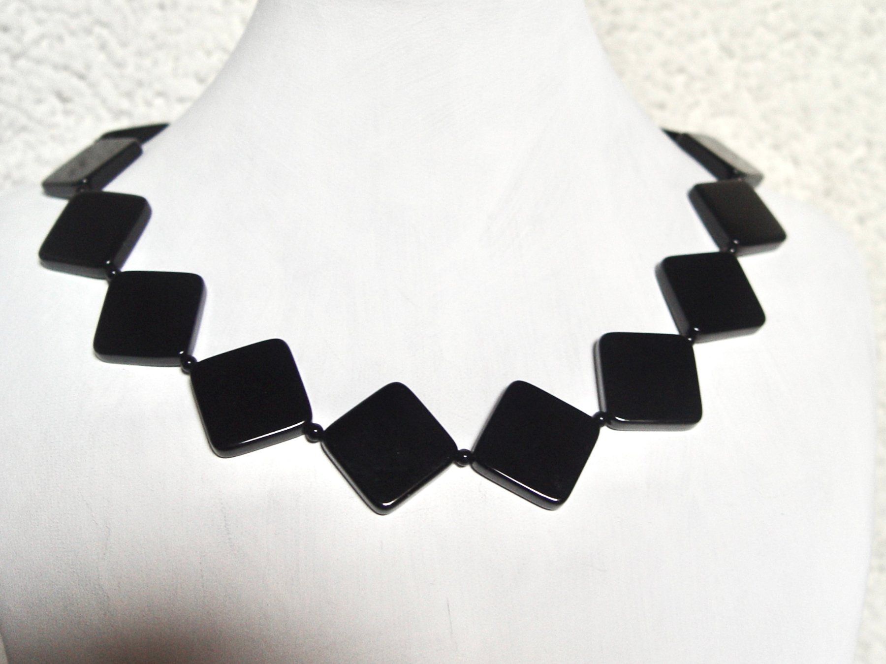 Ketten: Onyx Kette, Quadrate – Neu (gemäss Beschreibung) aus Henggart von gernli