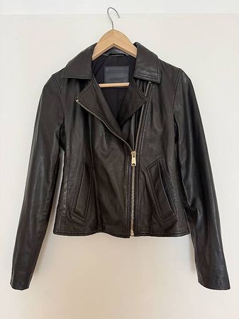 AllSaints Lederjacke Schwarz Gr. 36