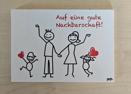 Postkarte "Auf eine gute Nachbarschaft"