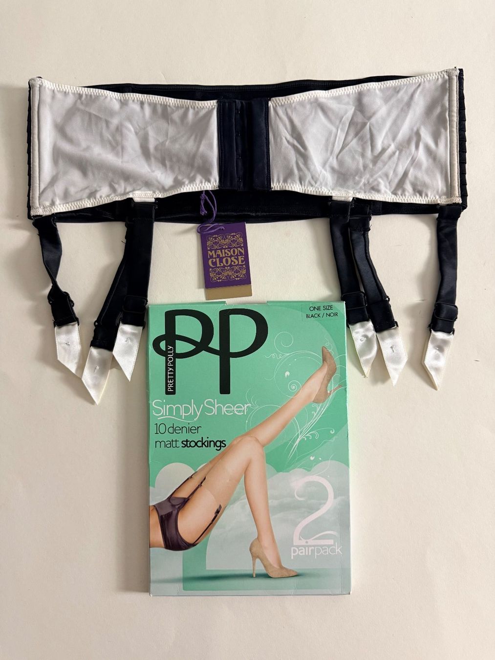 Altra biancheria intima: MAISON CLOSE, Strapsgürtel CABARET SMOKING +Strümpfe, 40-42 – Nuovo e nell'imballaggio originale da Rudolfstetten venduto da gst_g7xl 5