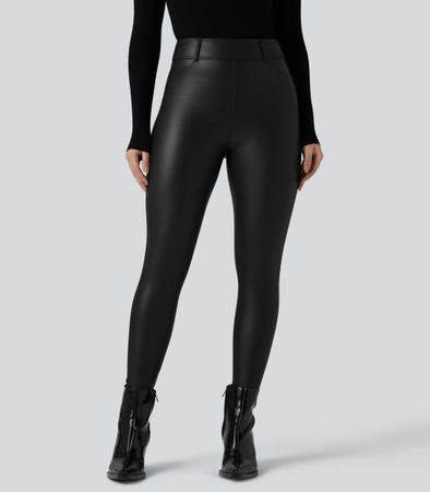 Leggings aus dehnbarem Kunstleder mit hohem Bund Gr. S NEU