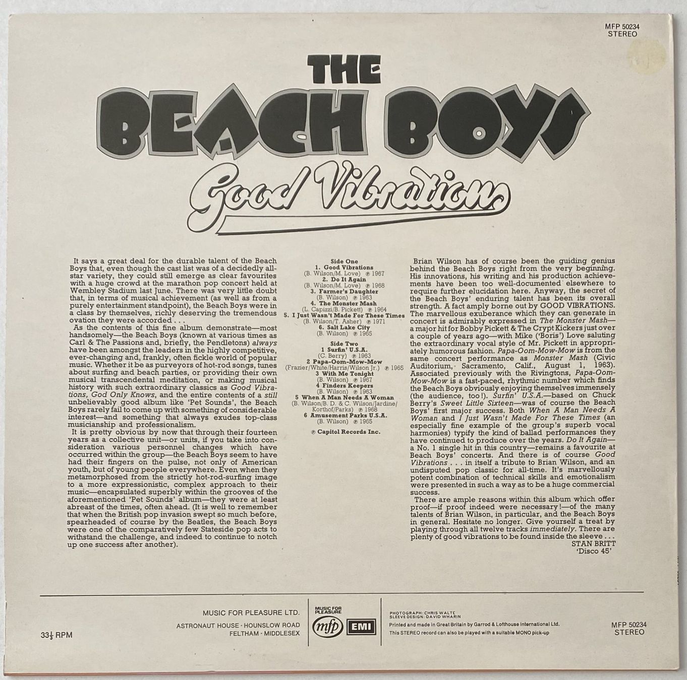 Vinyles: The Beach Boys, Good Vibrations – D'occasion à Flums par Empe1 1