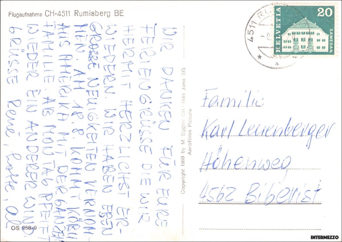 Cartoline postali: Rumisberg BE // 1970 Flugaufnahme – Usato da Basel venduto da intermezzo12 1