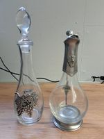edles Vintage Weinkaraffen Set Dekanter - Glas mit Feinzinn