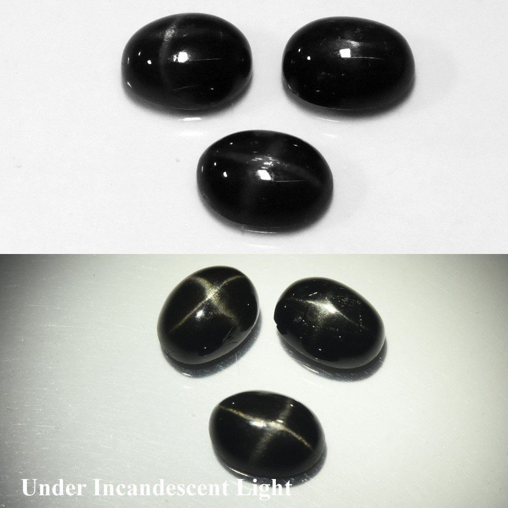 Pietre preziose: 7,52 ct 3 diopsides étoilés noirs naturels – Usato da Carouge GE venduto da Crystal_Energy 1