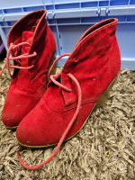 Rote Keilstiefeletten Gr. 37 - Herbst-Schnäppchen!