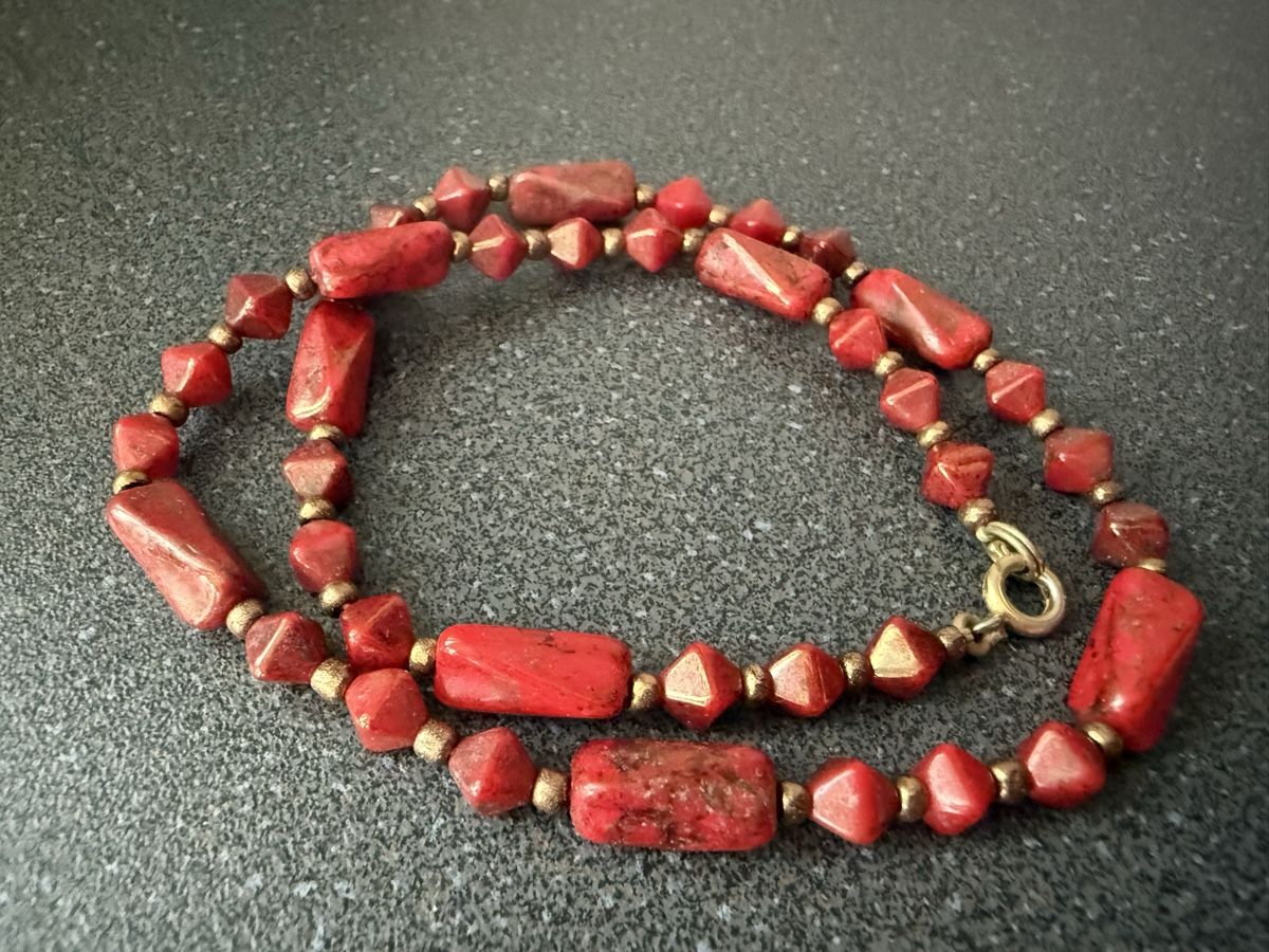 Catenine: Vintage Halskette Rot – Usato da Lamone venduto da LaCantinaMagica