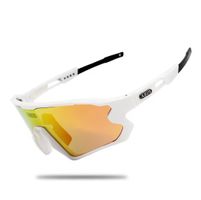 Fahrrad Sonnenbrille UV400 weiss/rot