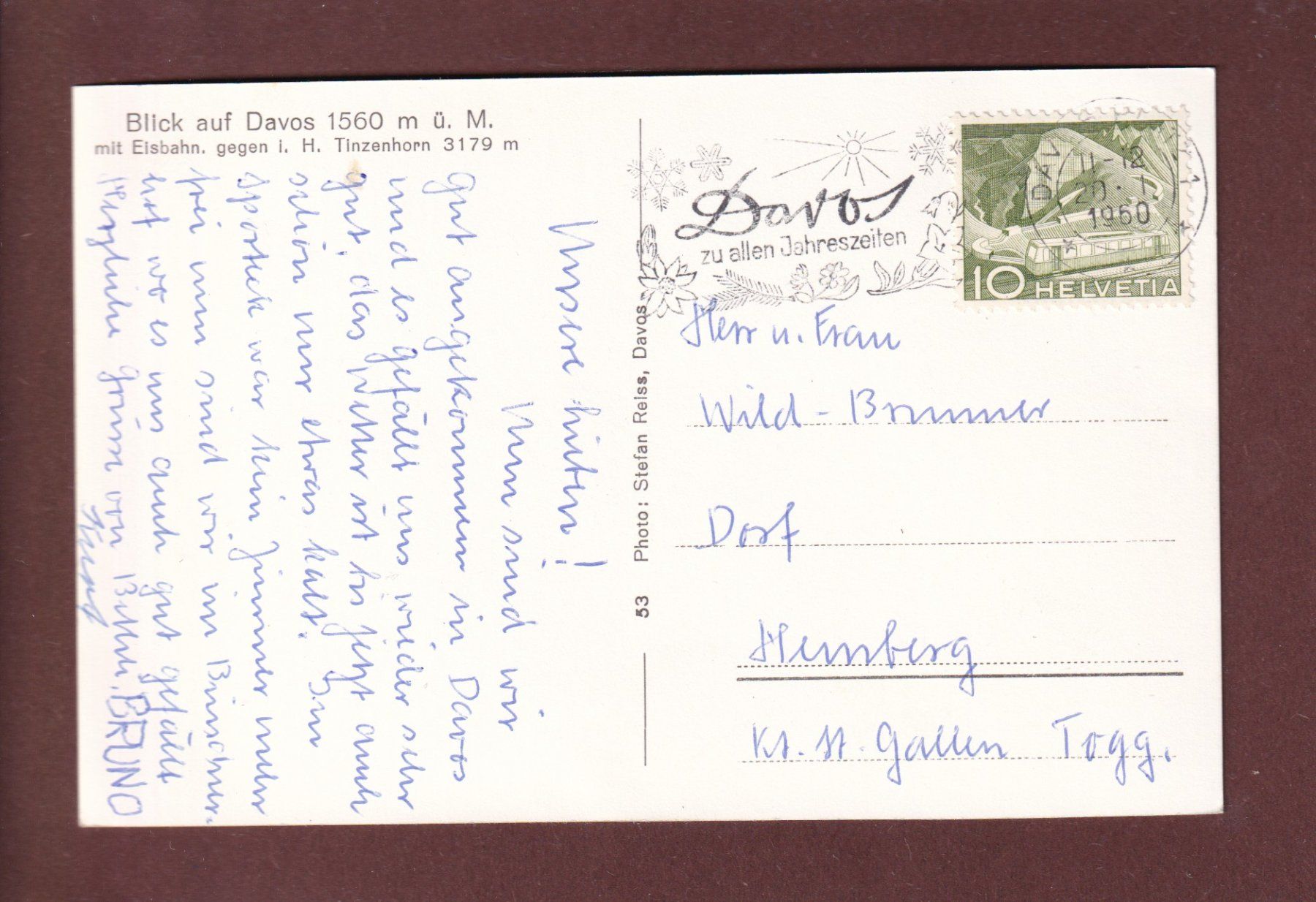 Ansichtskarten: DAVOS - 1960 – Gebraucht aus Pully von nicecards 1
