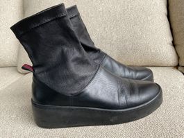 Robert Elergerie Leder Stiefeletten BOOTS Gr 38 schwarz